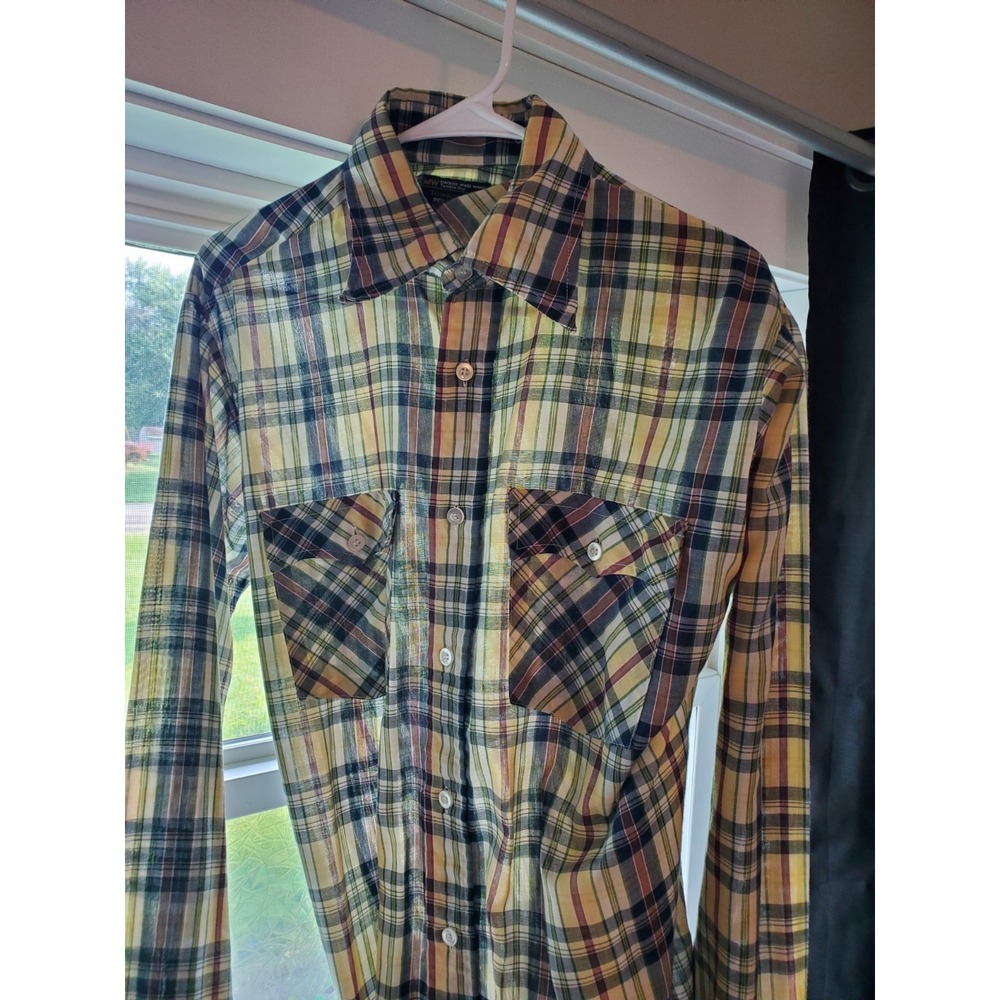 VINTAGE Penneys Shirt Mens‎ Large Tall Towncraft Paper Thin Neutral Colors